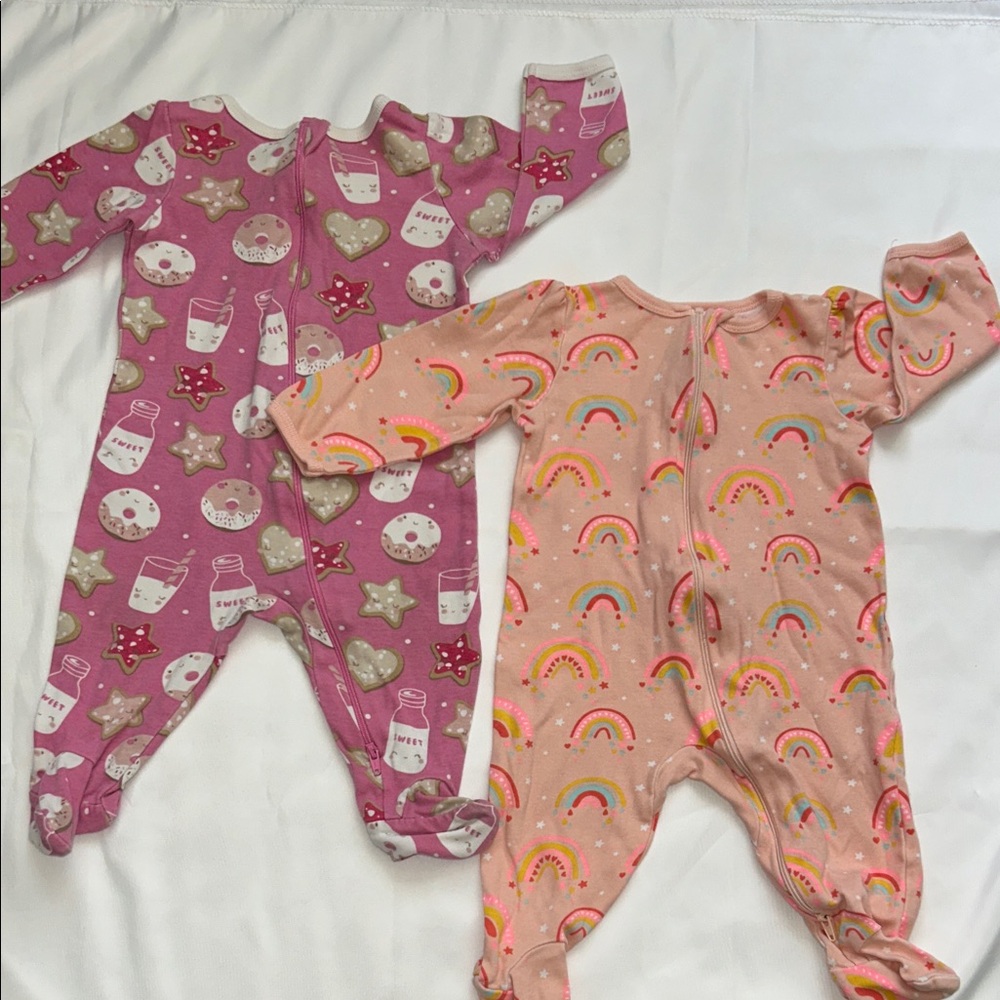 Wonder Nation Pink and Peach Footies Set
